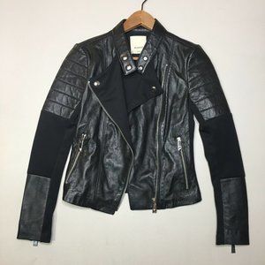 Pinko Moto Aquilone Biker Lamb Leather Jacket